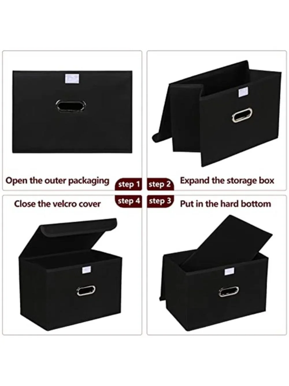 3 Fabric Storage Cube Bins Foldable Organizer Container Collapsible